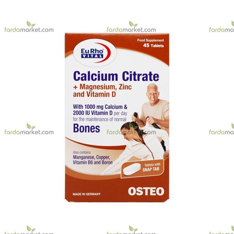 قرص کلسیم سیترات 45 عددی یوروویتال 
