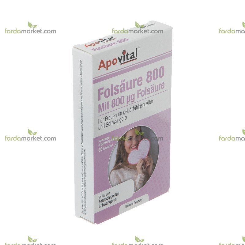 قرص فولیک اسید 800- 30 عددی آپوویتال 