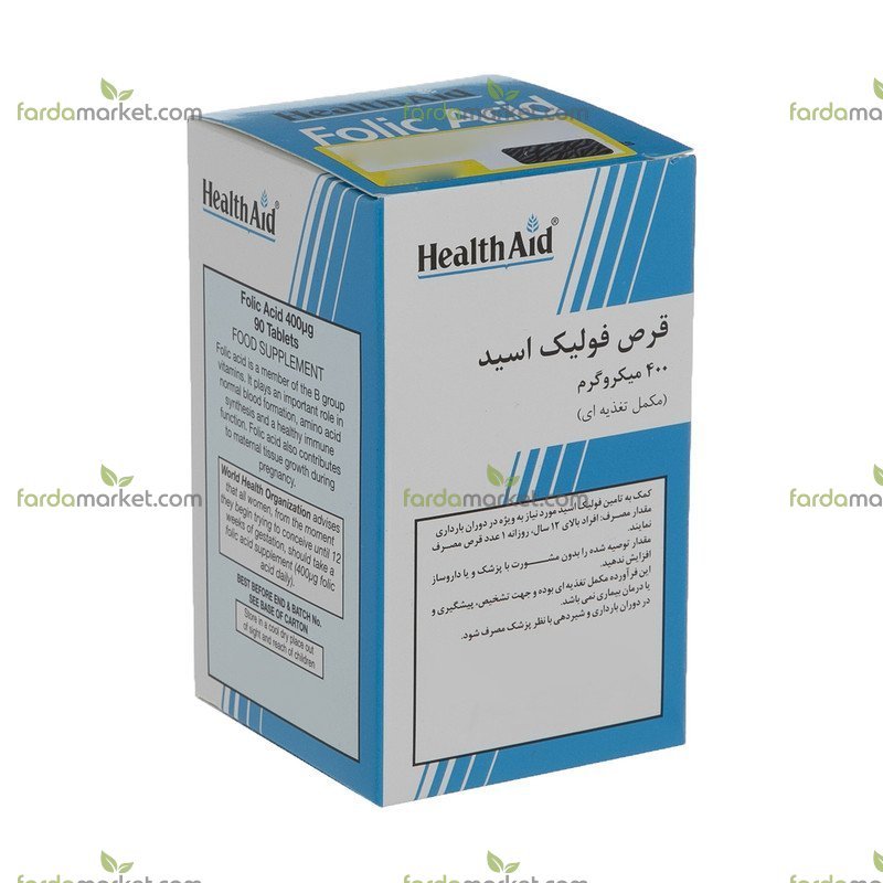 فولیک اسید ۴۰۰ مگ ۹۰ عدد هلث اید