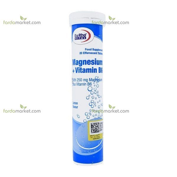 قرص جوشان منیزیم پلاس ب6 - 20 عددی یوروویتال 
