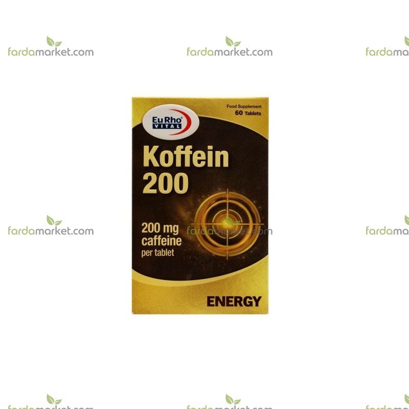 قرص کافئین 200 ملی گرم - 60 عددی یوروویتال 