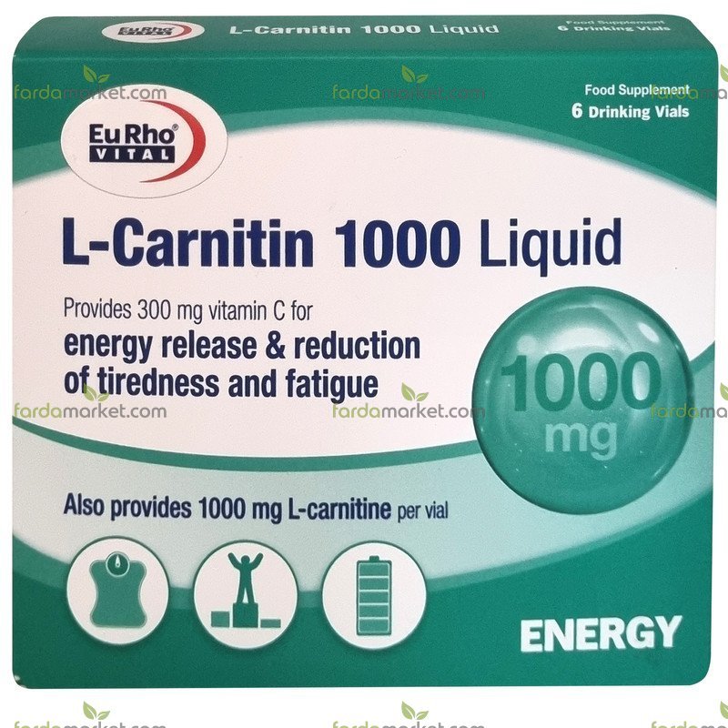 ویال خوراکی ال کارنتین 1000 6 عددی یوروویتال 