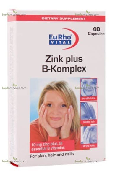 کپسول زینک پلاس ب کمپلکس 10 میلی گرم - 40 عددی یوروویتال 