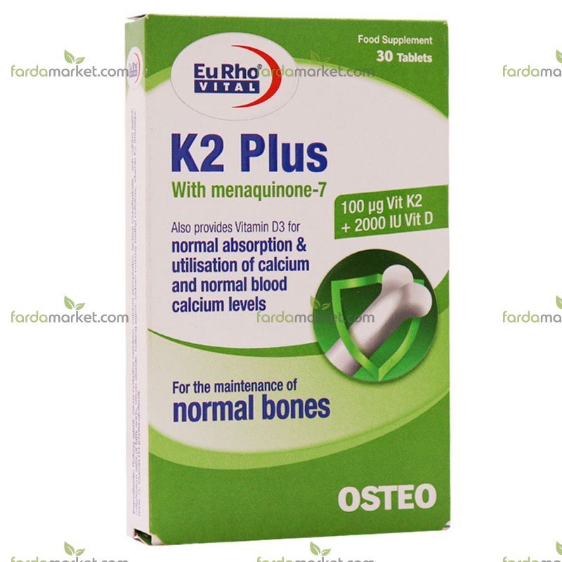 قرص ویتامین K۲ پلاس ۳۰ عددی - یوروویتال