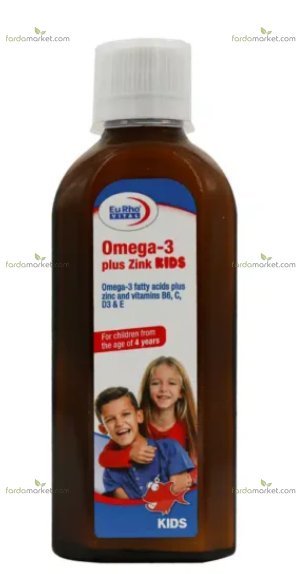 شربت امگا ۳ پلاس زینک کیدز ۲۰۰ م ل -یوروویتال 