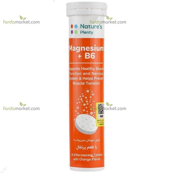 قرص جوشان منیزیم و ب۶ پرتقال ۲۰ عددی نیچرز پلنتی
