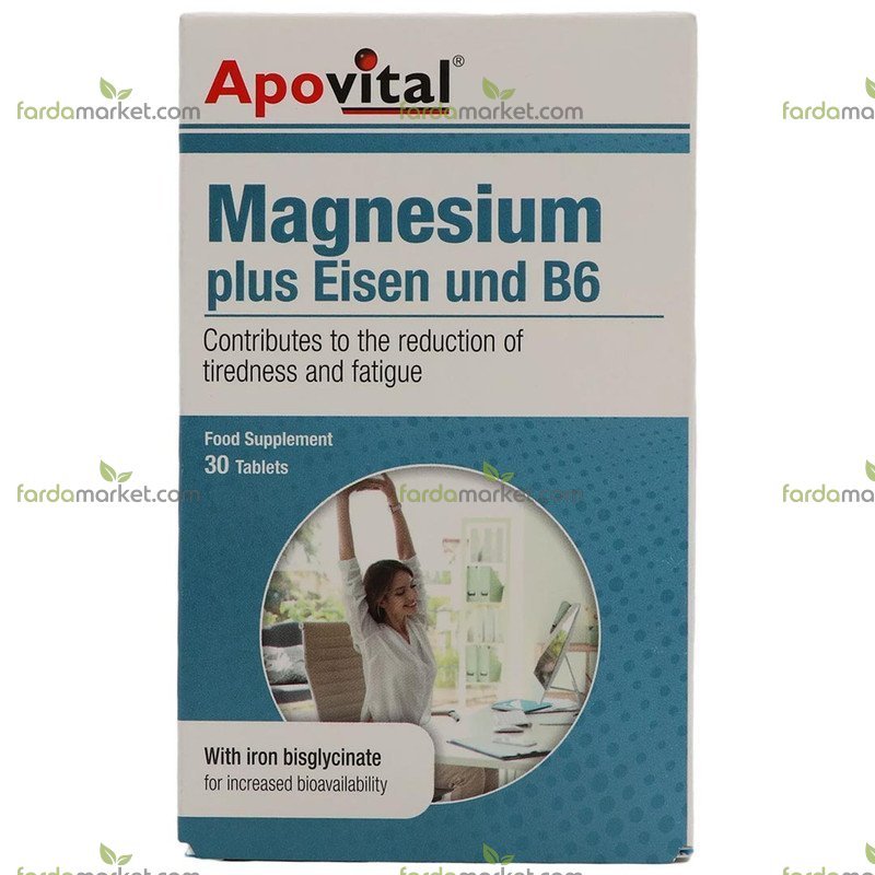 قرص منیزیم آیزن ب۶ ۳۰ عددی آپوویتال