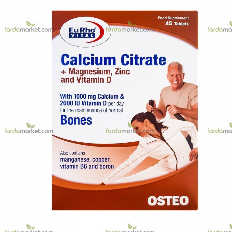 قرص کلسیم سیترات ۴۵ عددی - یوروویتال