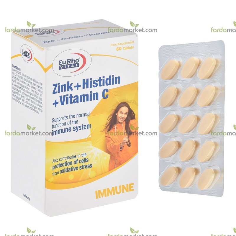 قرص زینک + هیستیدین + ویتامین ث ۳۰ عددی (یوروویتال)