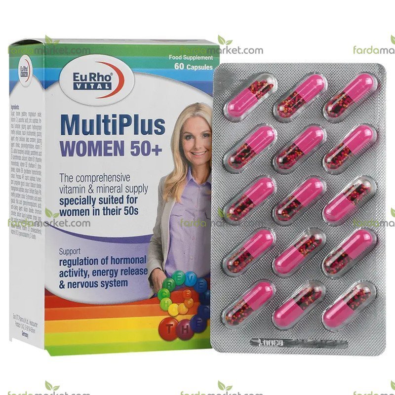 یوروویتال مولتی پلاس برای خانم ها بالای ۵۰ سال ۶۰ عدد کپسول (یوروویتال)
