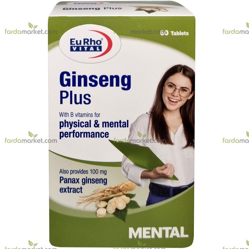 قرص خوراکی جینسینگ پلاس ۶۰ عددی - یوروویتال