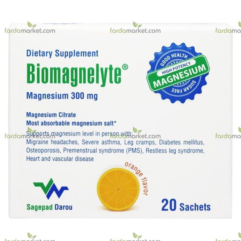 بیومگنلیت، منیزیم سیترات ۳۰۰ م گ، ساشه ۲۰ عددی