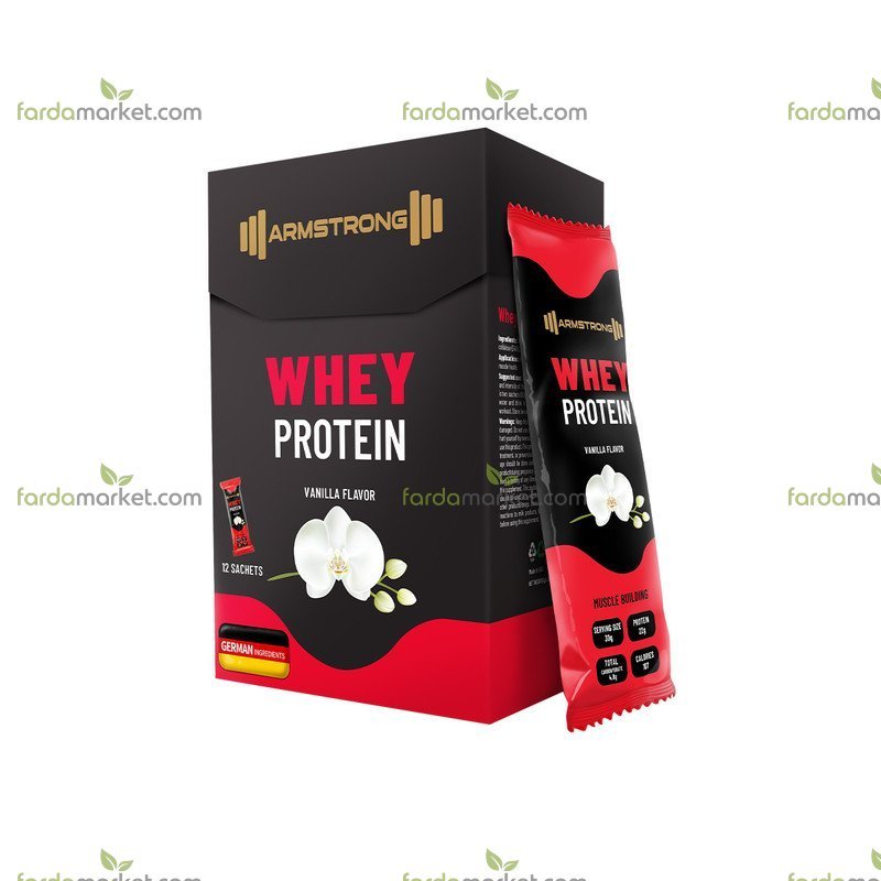 پودر پروتئین وی با طعم شکلات ۳۶۰ گرم بسته ۱۲ عددی آرمسترانگ