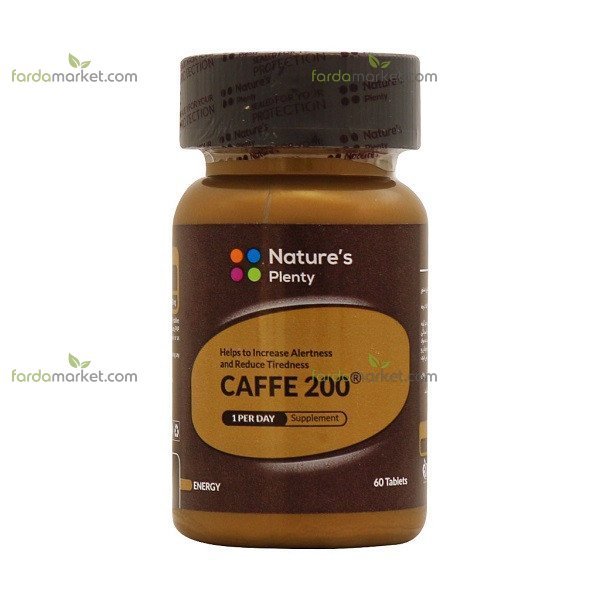 قرص کافی نیچرز پلنتی ۲۰۰ میلی گرم بسته ۶۰ عددی