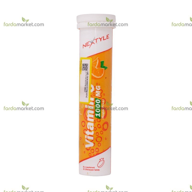 قرص جوشان ویتامین ث ۱۰۰۰ میلی‌گرم بسته ۲۰ عددی نکستایل
