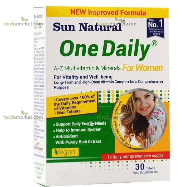 قرص مولتی ویتامین و مینرال وان دیلی بانوان ۳۰ عددی سان نچرال