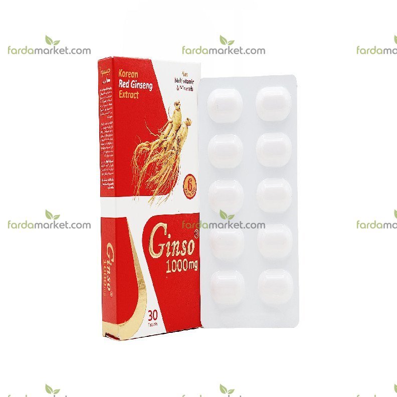 قرص جینسو ۱۰۰۰ میلی‌گرم بسته ۳۰ عددی ویت اسکای