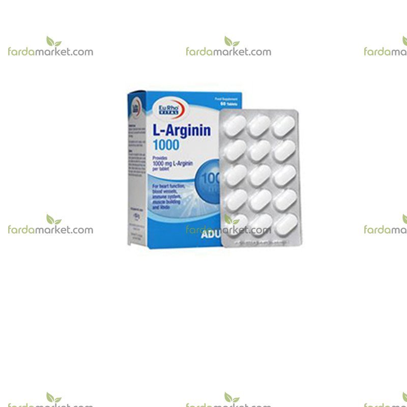 ال آرژینین ۱۰۰۰ mg بسته ۶۰ عددی - یورو ویتال