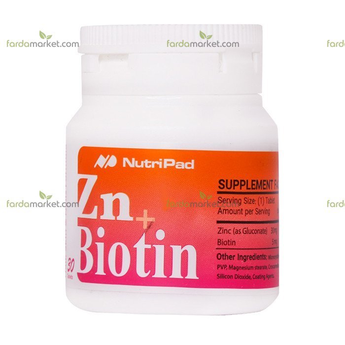 قرص زینک و بیوتین ۳۰ عددی نوتری پاد