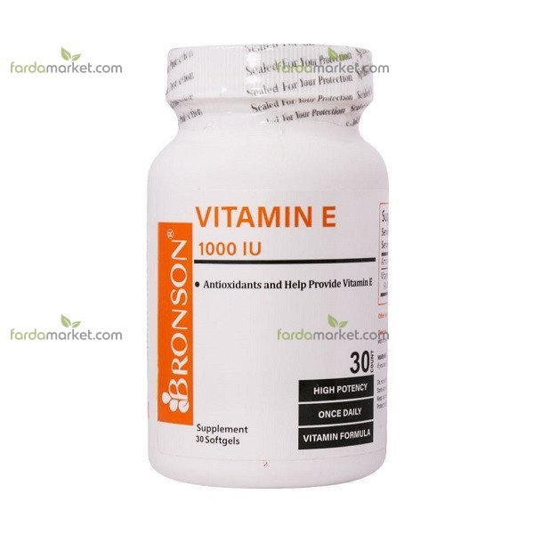 کپسول ژلاتینی ویتامین ای ۱۰۰۰ واحدی بسته ۳۰ عددی برونسون