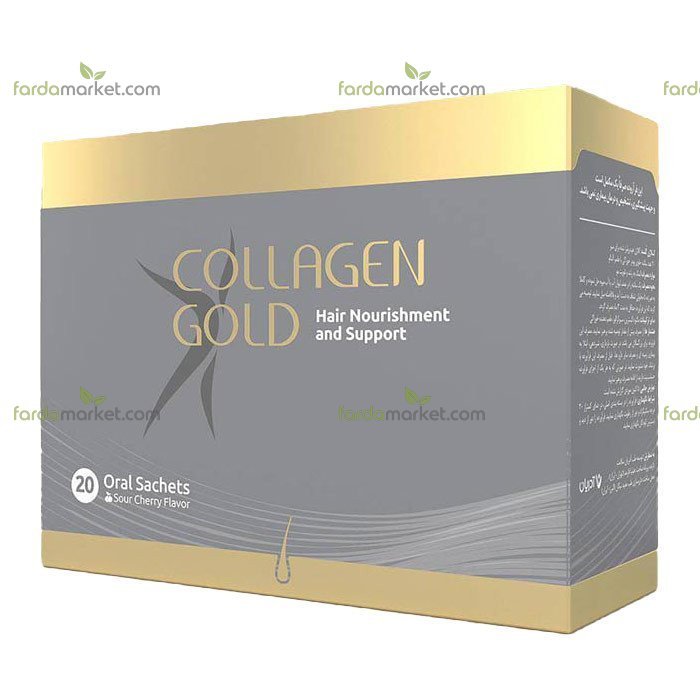 ساشه کلاژن گلد مخصوص مو ۲۰ عددی آدریان