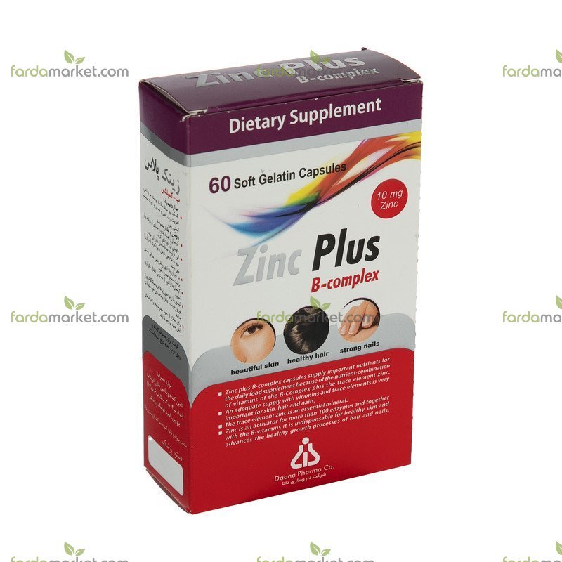 کپسول زینک پلاس ۱۰ میلی گرم بسته ۶۰ عددی - داروسازی دانا