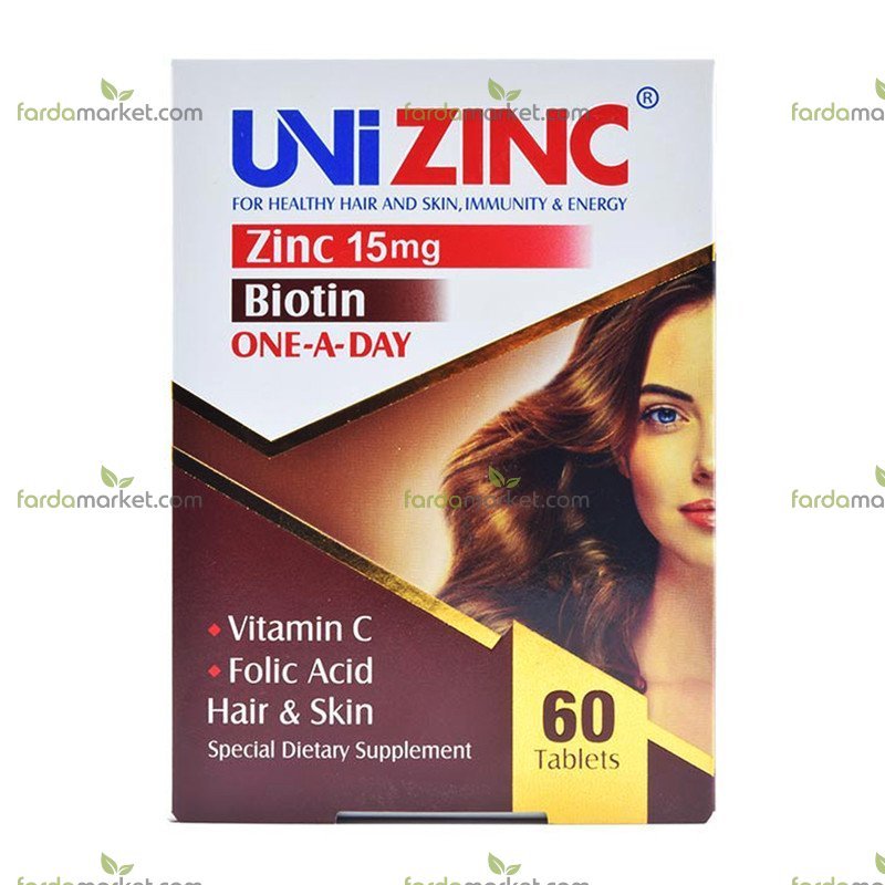 قرص ۱۵ میلی گرمی یونی زینک بسته ۶۰ عددی